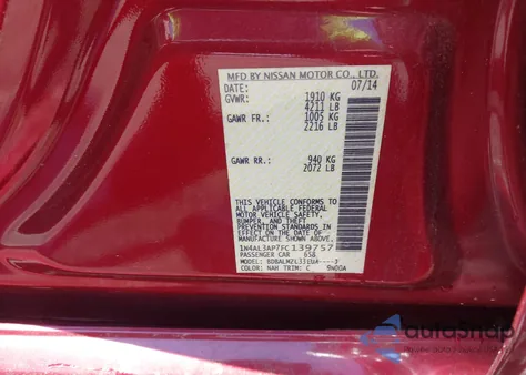 2015 Nissan Altima 2.5 Sv z USA, uszkodzony, nr VIN 1N4AL3AP7FC139757